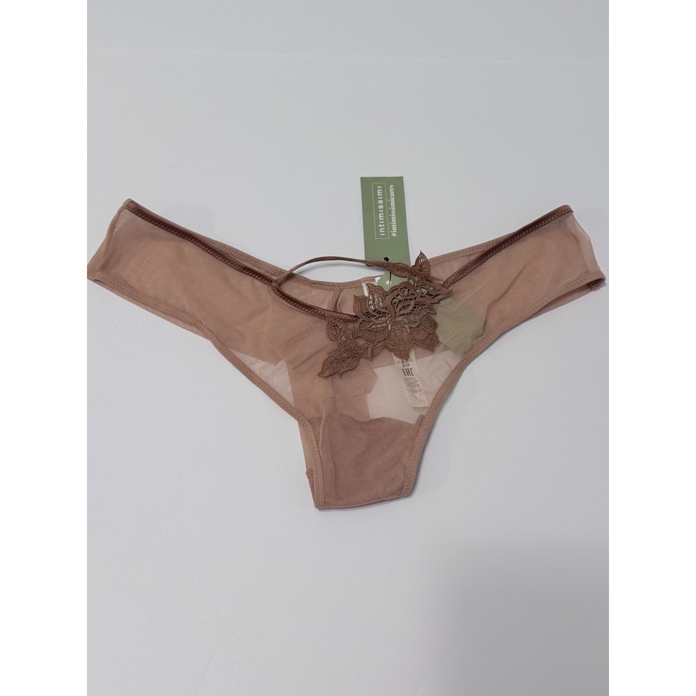 Intimissimi Rose Quartz Mesh Lace Brazilian Briefs SB2464O NWT Size L